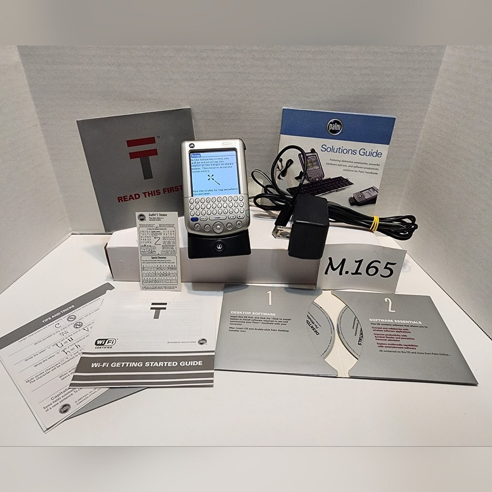 M.165- Palm Tungsten C Handheld PDA Pilot Digital Organizer & Accessories, USED